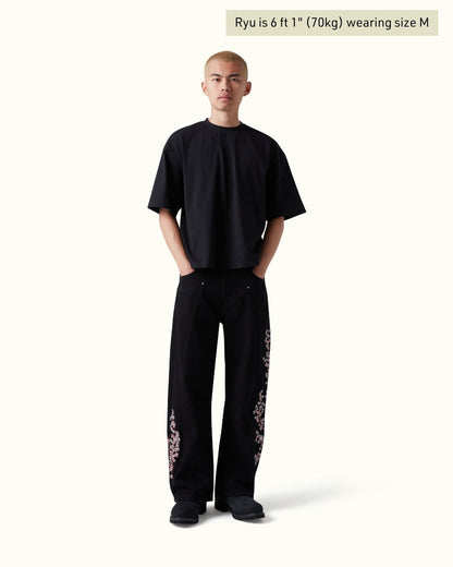 Blossom Black Denim