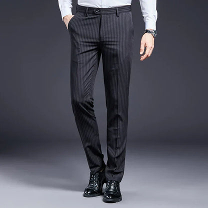 Premium Men's Suit Trousers Striped Valerion